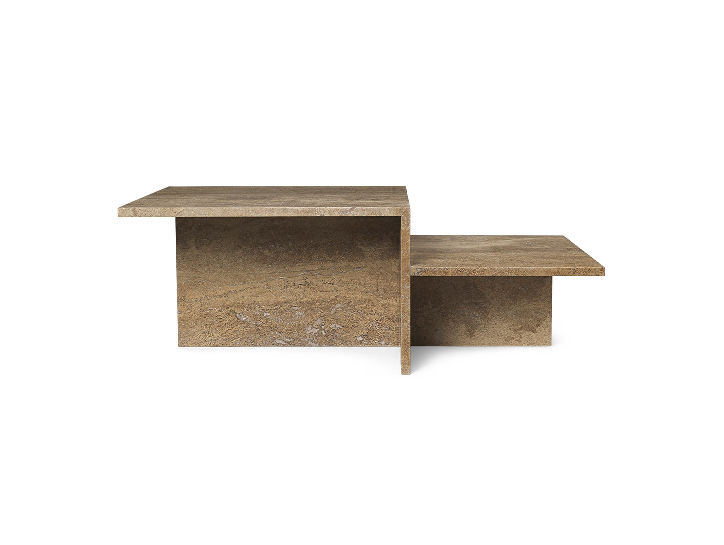 Distinct Coffee Table by Ferm Living - Dark Brown Travertine