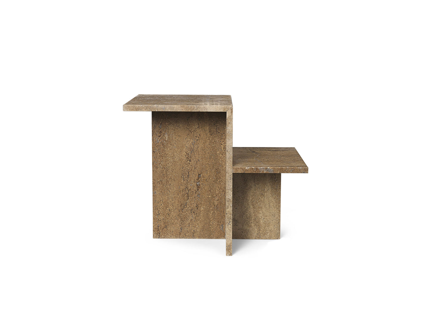 Distinct Side Table by Ferm Living - Dark Brown Travertine