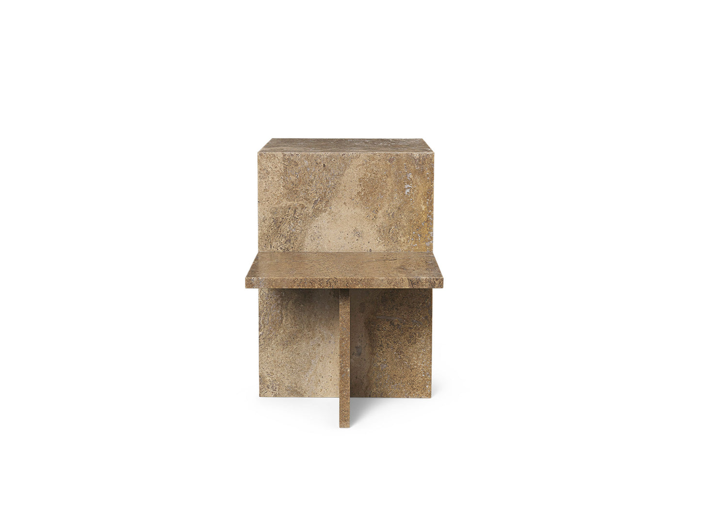 Distinct Side Table by Ferm Living - Dark Brown Travertine