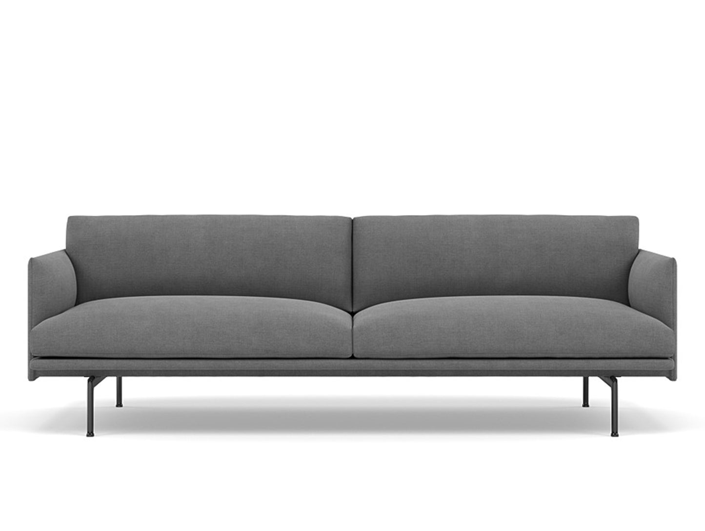 Muuto Outline 2 Seater Sofa - Polished Aluminium Base / fiord 171