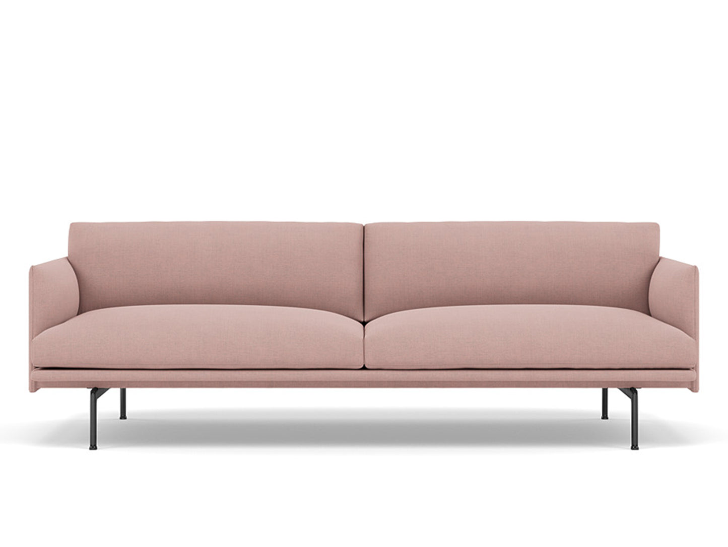 Muuto Outline 2 Seater Sofa - Polished Aluminium Base / fiord 551