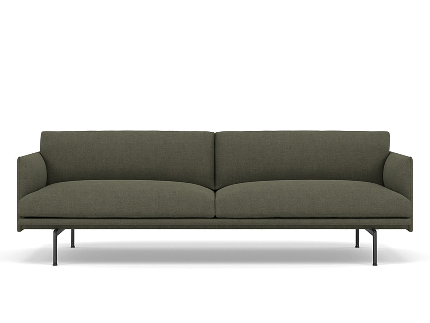 Muuto Outline 3 Seater Sofa - Black Aluminium Base / fiord 961