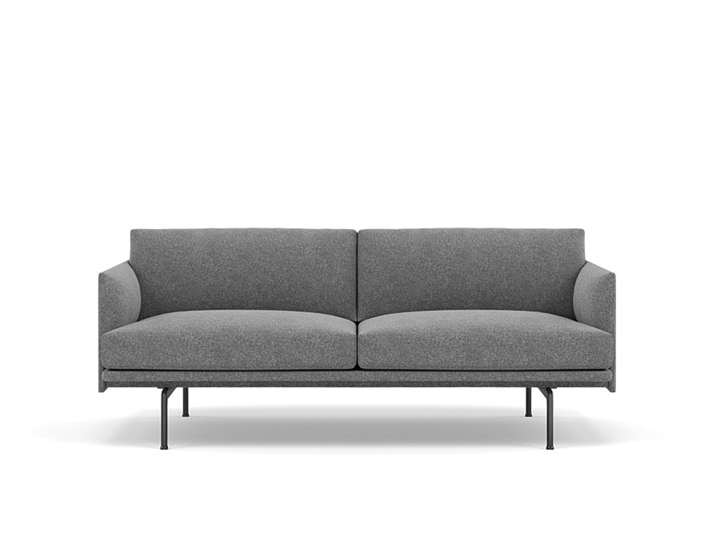 Muuto Outline 2 Seater Sofa - Black Base / hallingdal 166