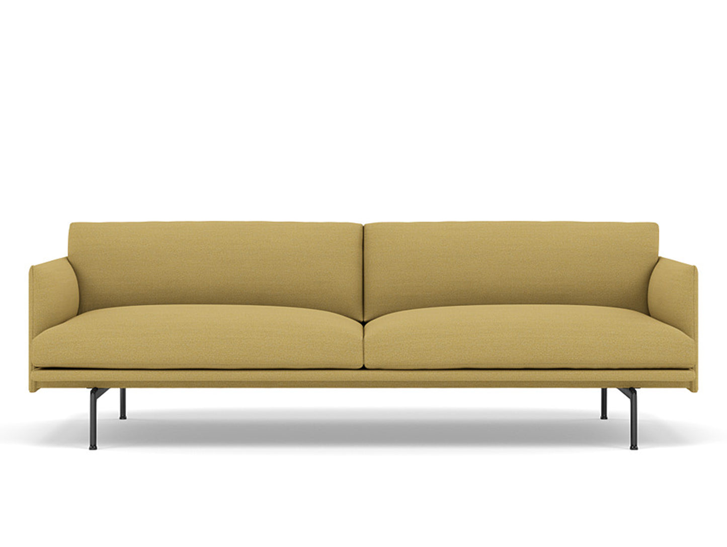 Muuto Outline 3 Seater Sofa - Black Aluminium Base / hallingdal 407