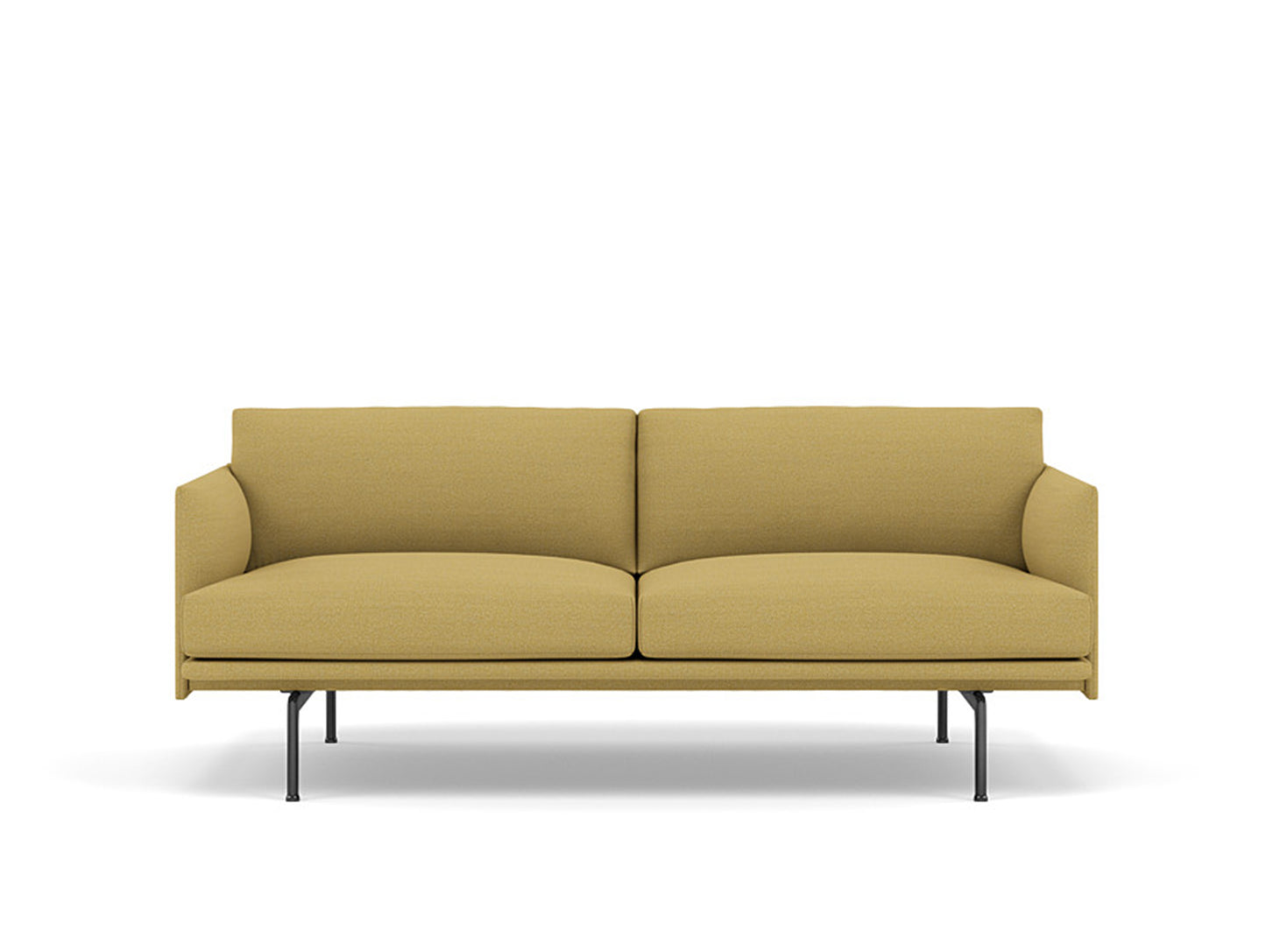 Muuto Outline 2 Seater Sofa - Black Base / hallingdal 407