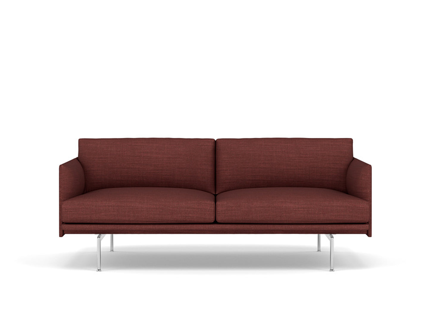 Muuto Outline 2 Seater Sofa - Polished Aluminium Base / canvas 576