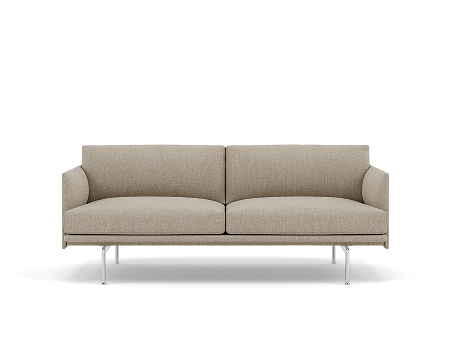 Muuto Outline 2 Seater Sofa - Polished Aluminium Base / clay 10