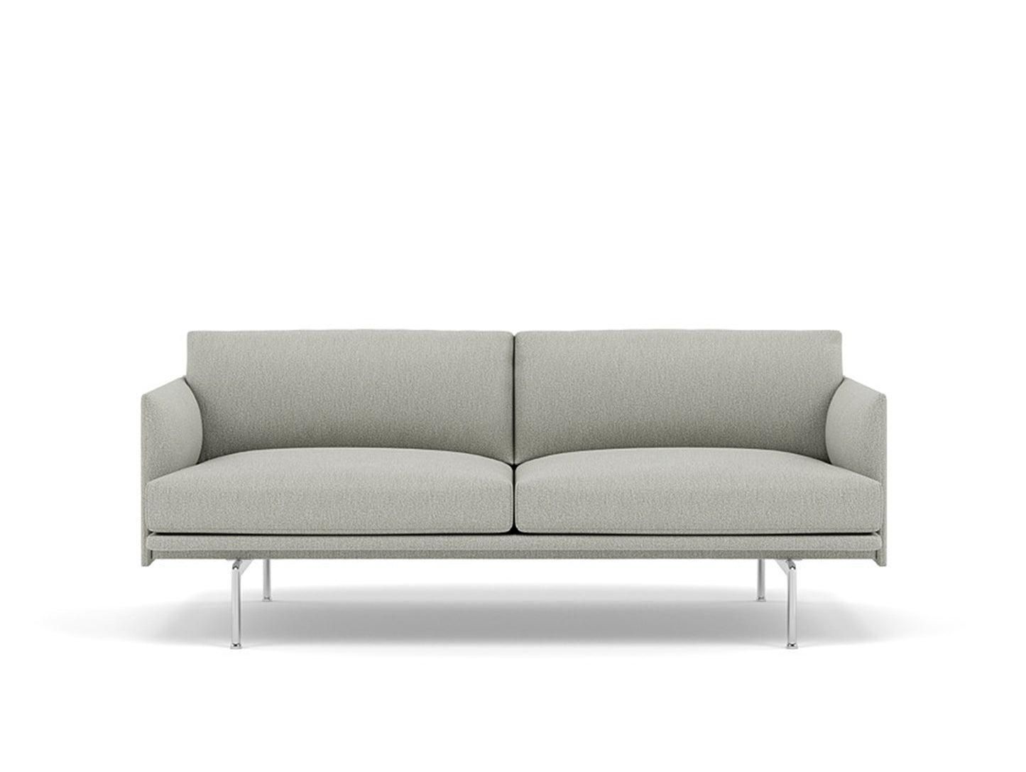 Muuto Outline 2 Seater Sofa - Polished Aluminium Base / claly 12