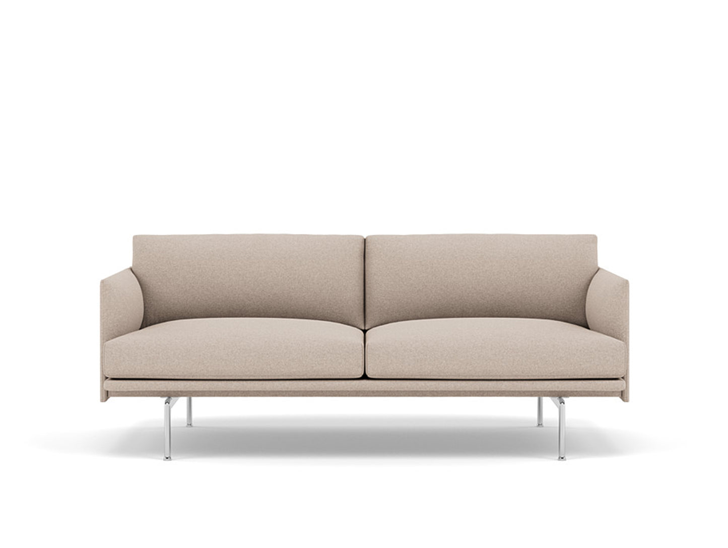 Muuto Outline 2 Seater Sofa - Polished Aluminium Base / divina md 213