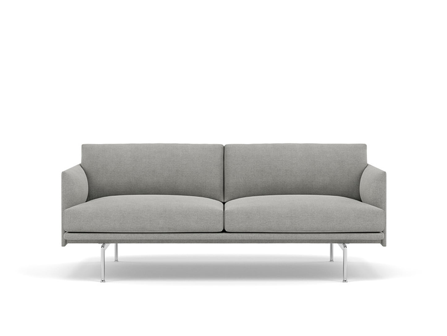 Muuto Outline 2 Seater Sofa - Polished Aluminium Base / fiord 151