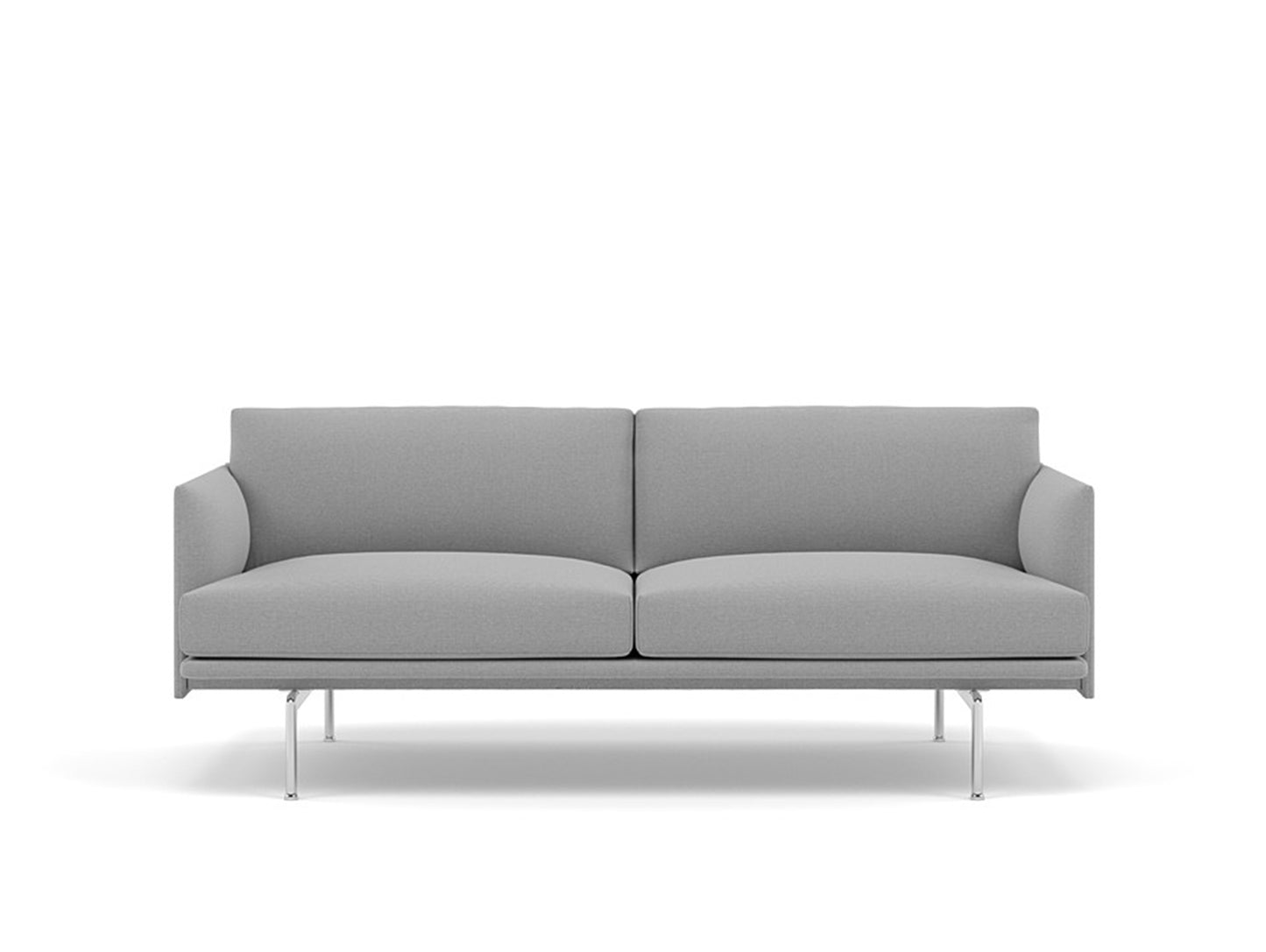 Muuto Outline 2 Seater Sofa - Polished Aluminium Base / steelcut trio 133
