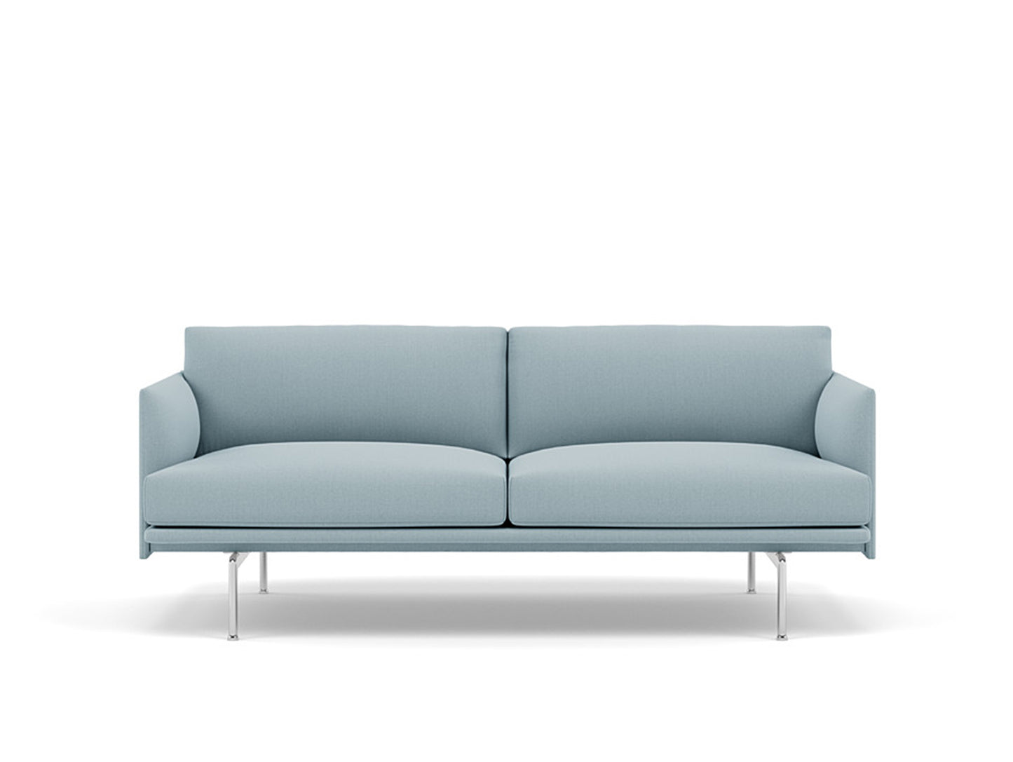 Muuto Outline 2 Seater Sofa - Polished Aluminium Base / steelcut trio 713