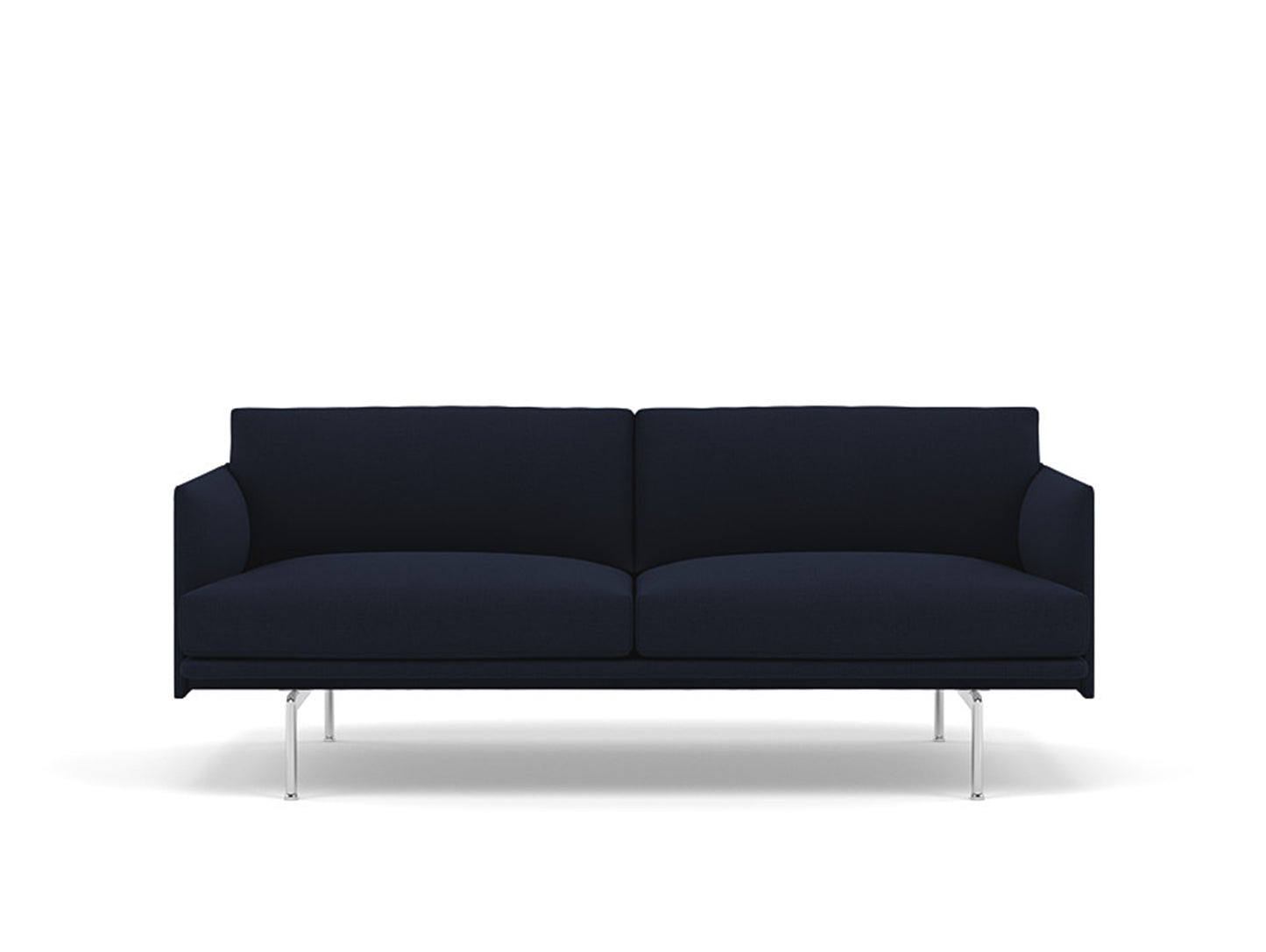 Muuto Outline 2 Seater Sofa - Polished Aluminium Base / vidar 554