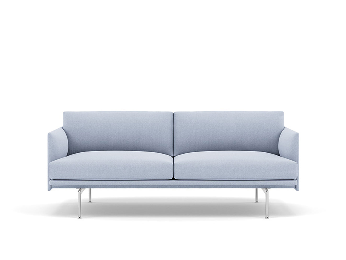 Muuto Outline 2 Seater Sofa - Polished Aluminium Base / vidar 723