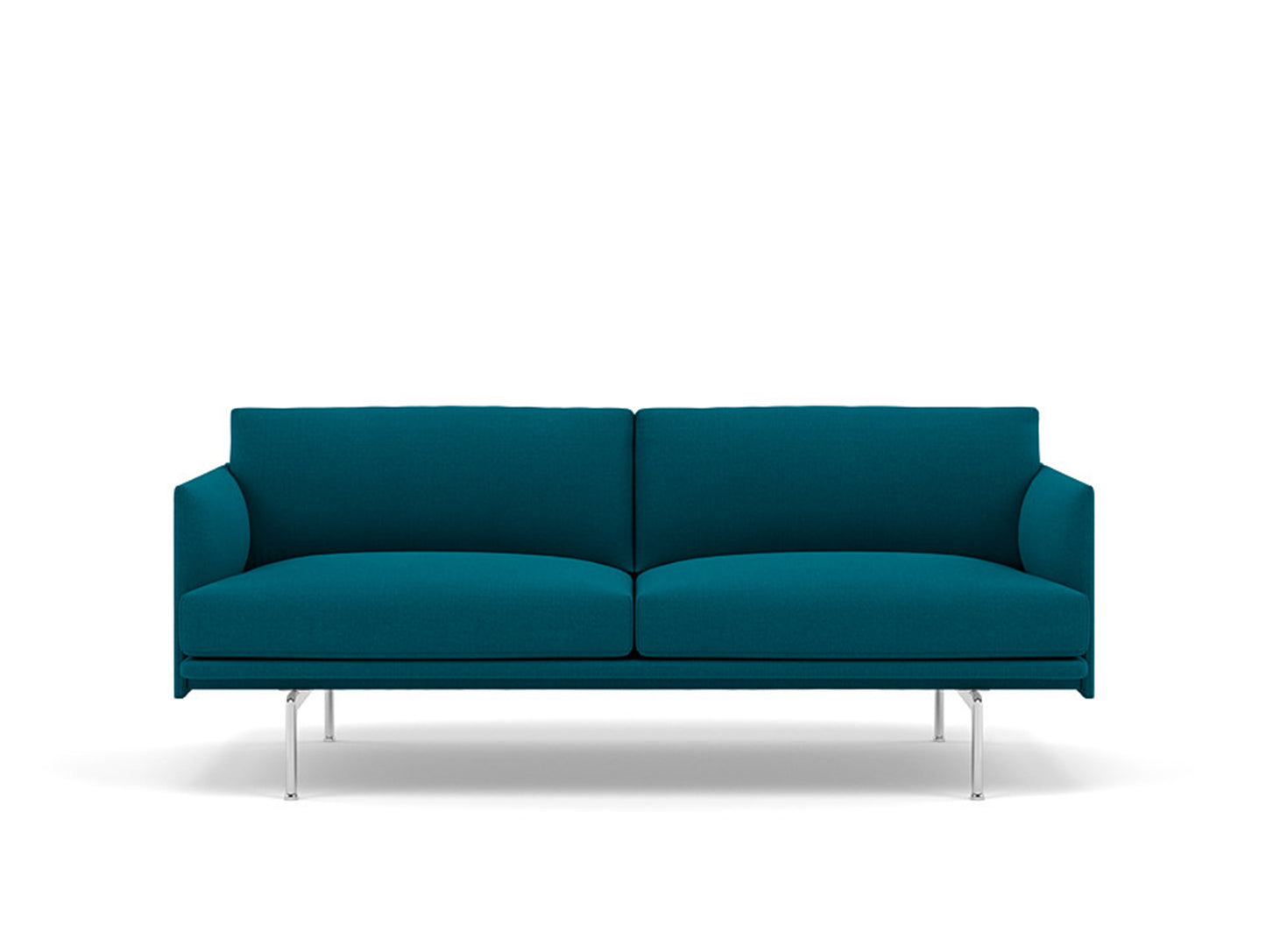 Muuto Outline 2 Seater Sofa - Polished Aluminium Base / vidar 872