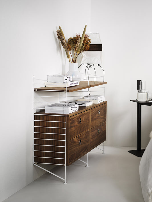 Bedroom Combination by String - walnut with white panels