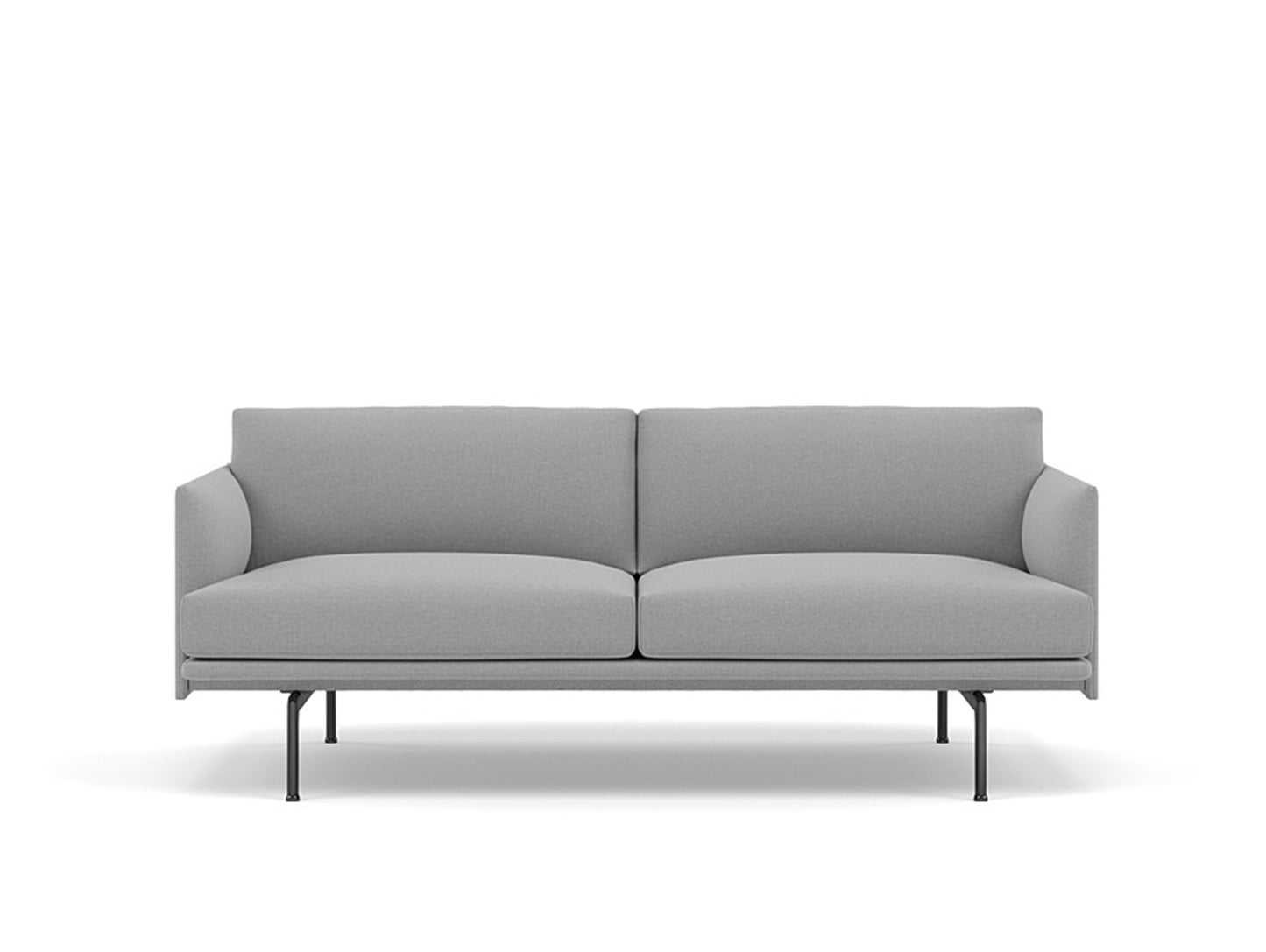Muuto Outline 2 Seater Sofa - Black Base / steelcut trio 133