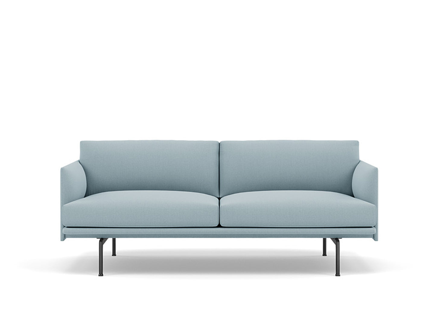 Muuto Outline 2 Seater Sofa - Black Base / steelcut trio 713