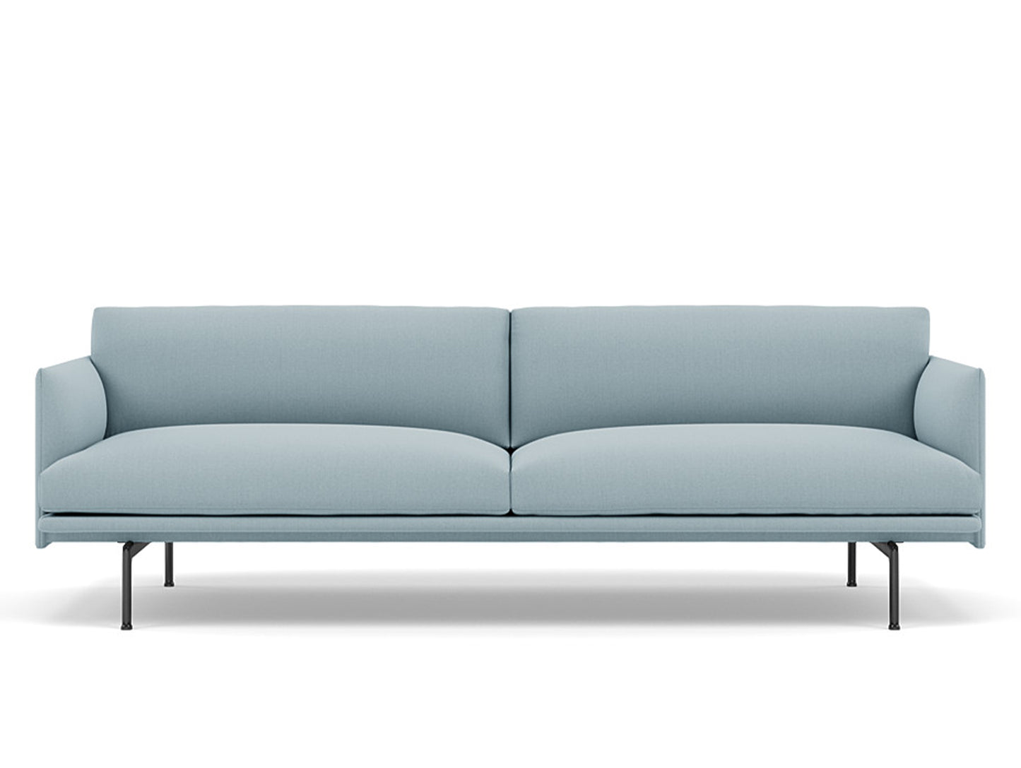 Muuto Outline 3 Seater Sofa - Black Aluminium Base / steelcut trio 713
