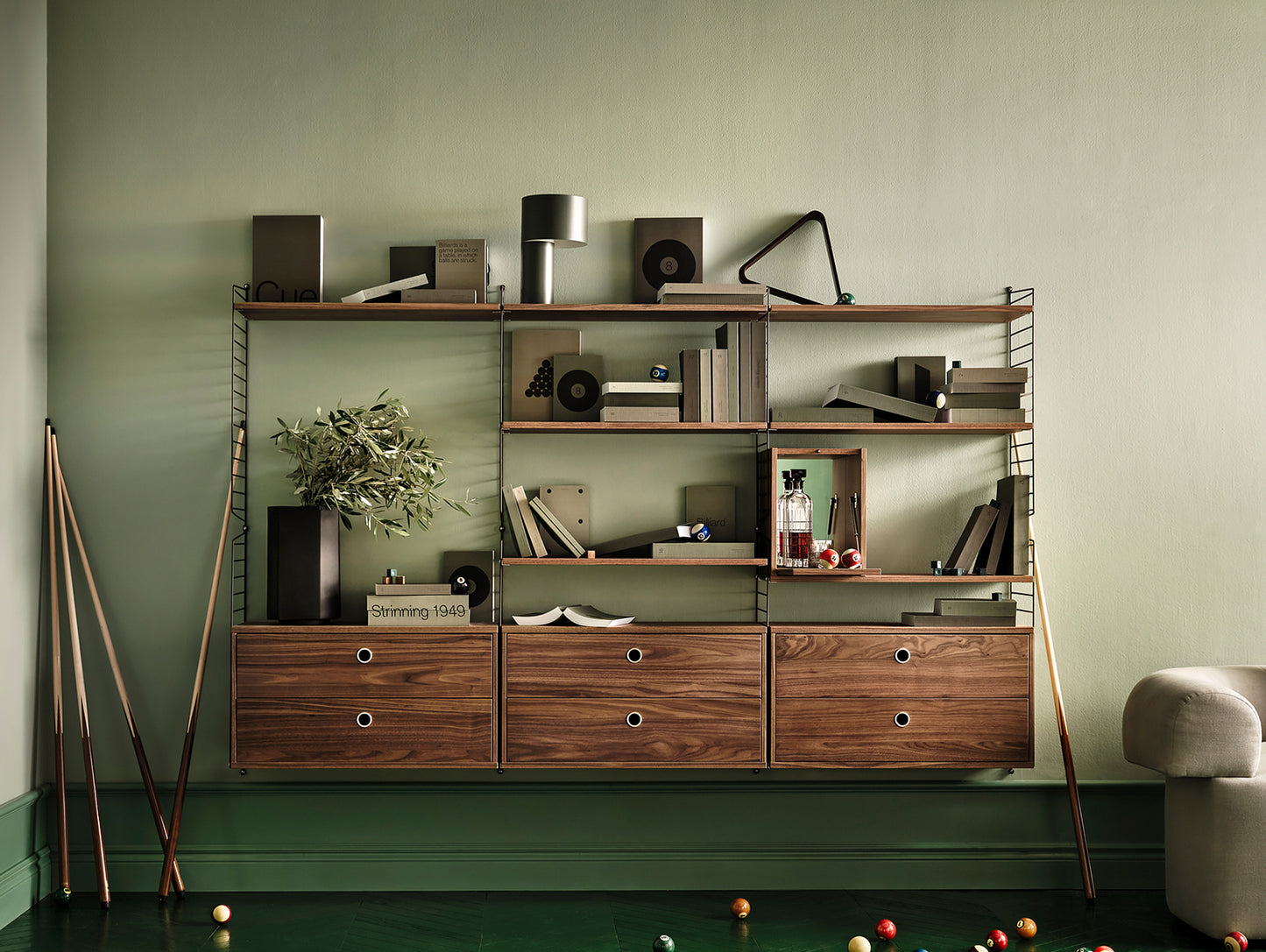 String System Shelves - Walnut
