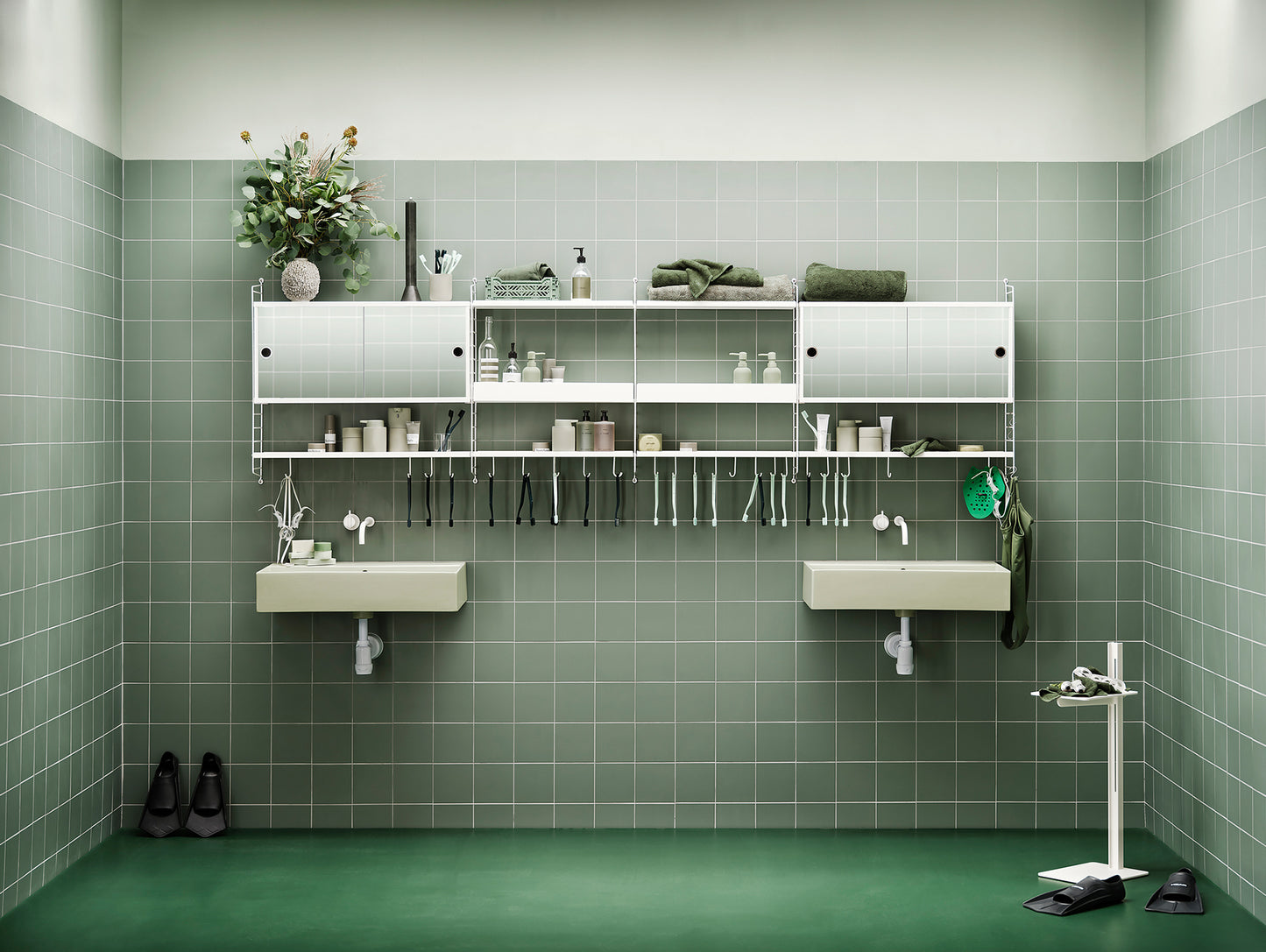 String White Metal Shelves
