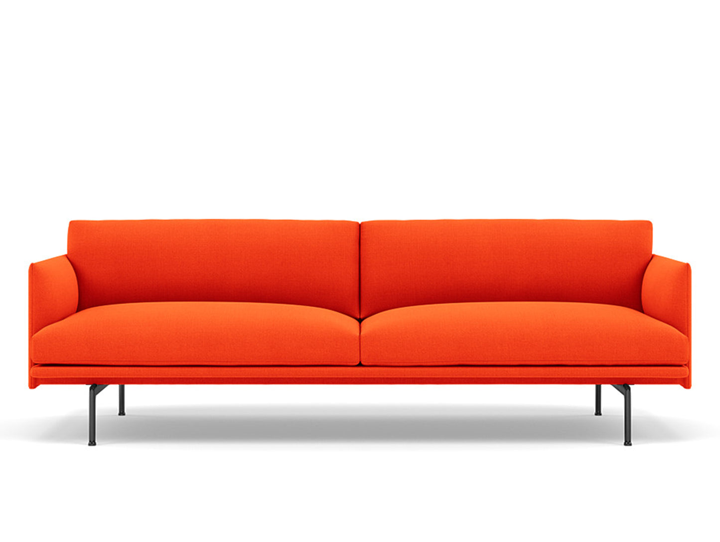 Muuto Outline 3 Seater Sofa - Black Aluminium Base / vidar 542