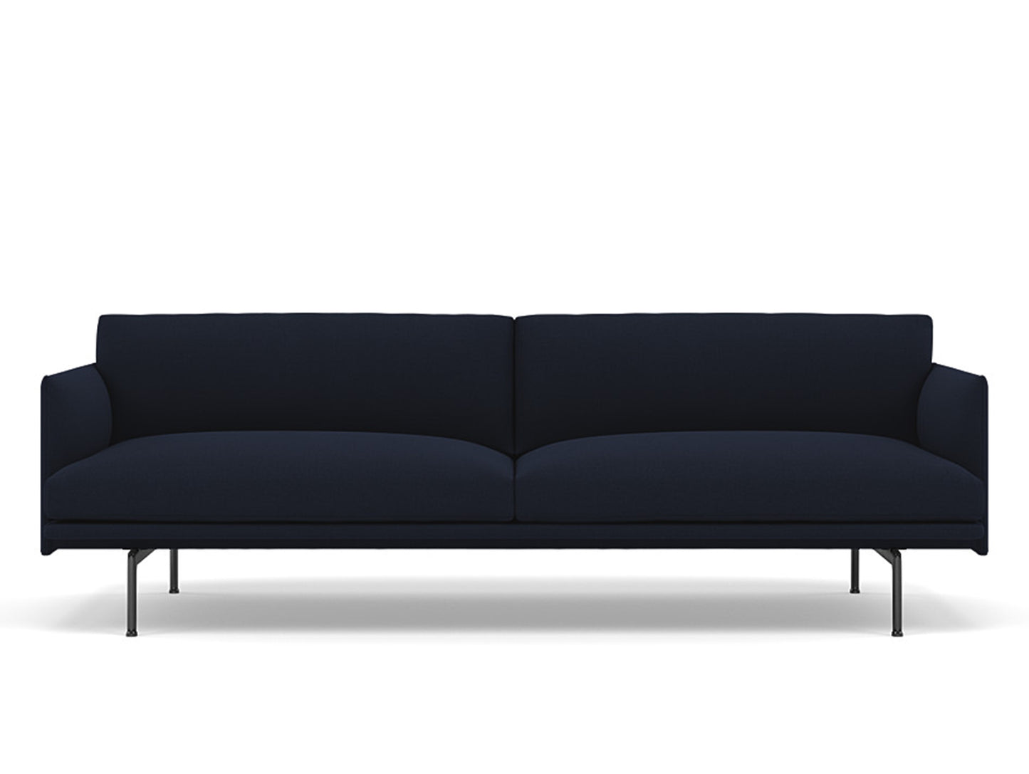 Muuto Outline 3 Seater Sofa - Black Aluminium Base / vidar 554