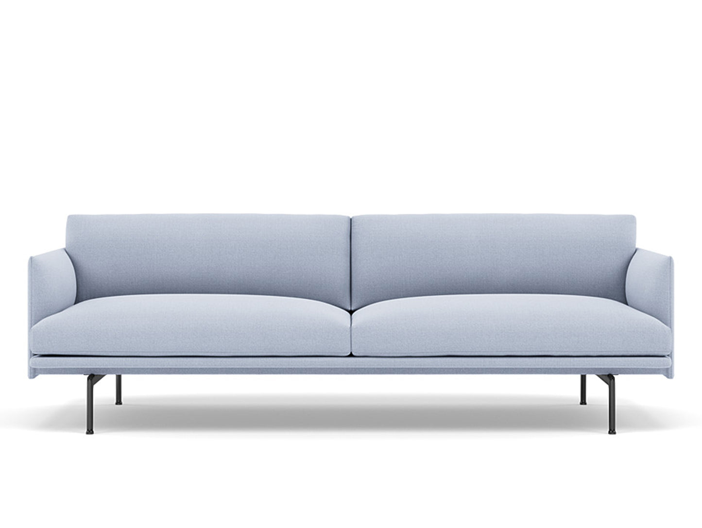 Muuto Outline 3 Seater Sofa - Black Aluminium Base / vidar 723