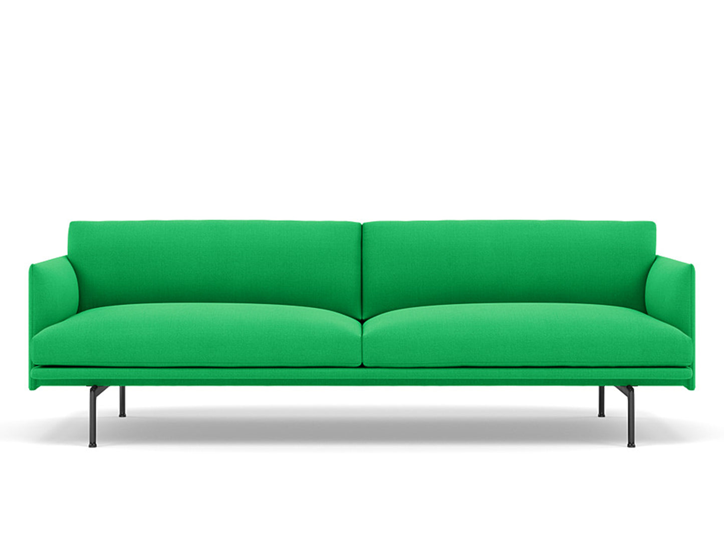 Muuto Outline 3 Seater Sofa - Black Aluminium Base / vidar 932