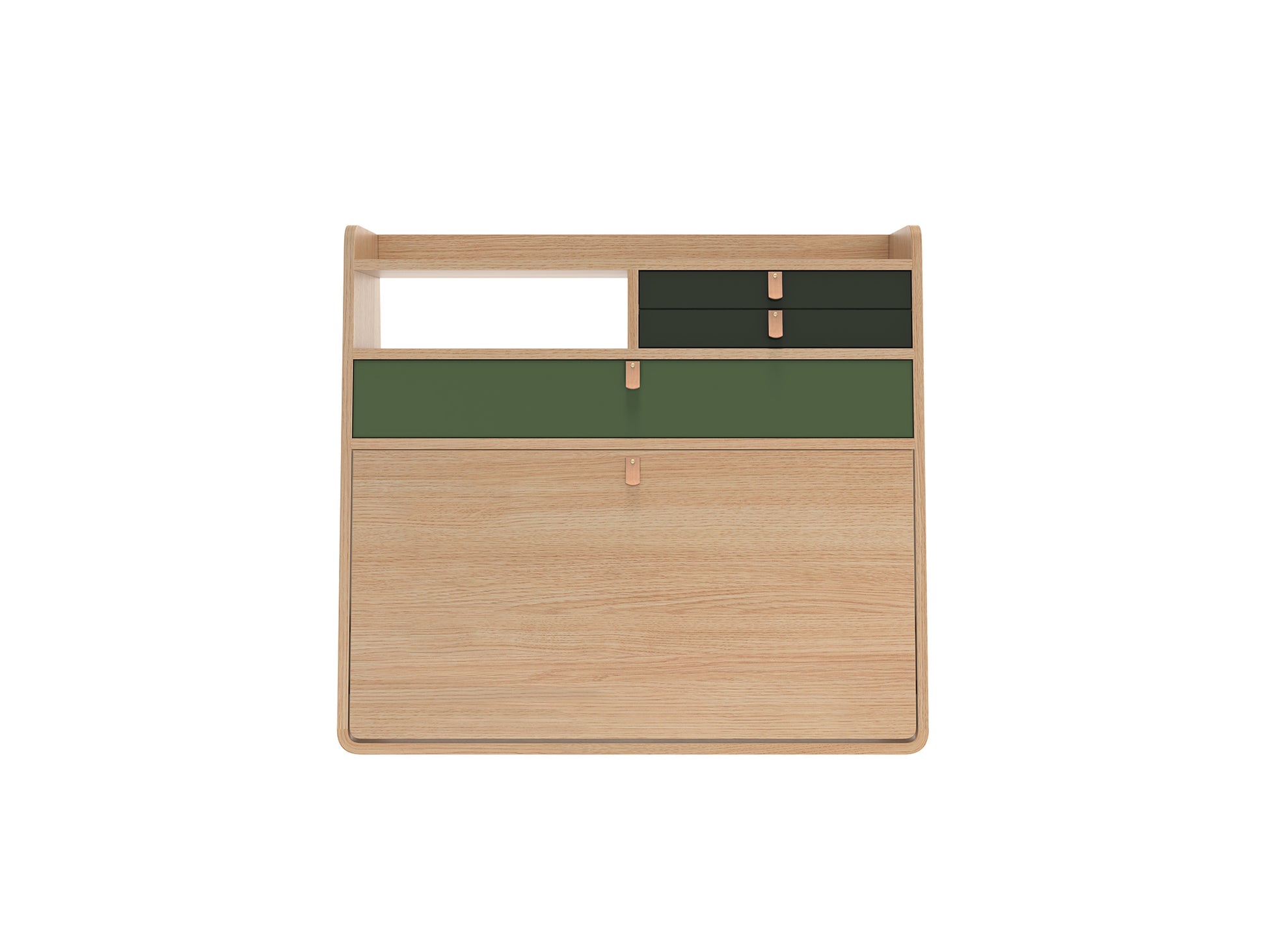 Gaston Writing Desk by Hartô - Width 80 cm , Oak / Ash Green / Sage