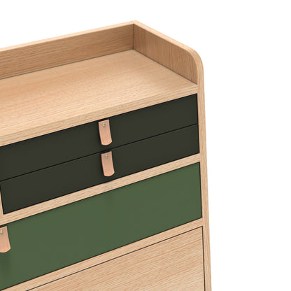 Gaston Writing Desk by Hartô - Width 80 cm , Oak / Ash Green / Sage