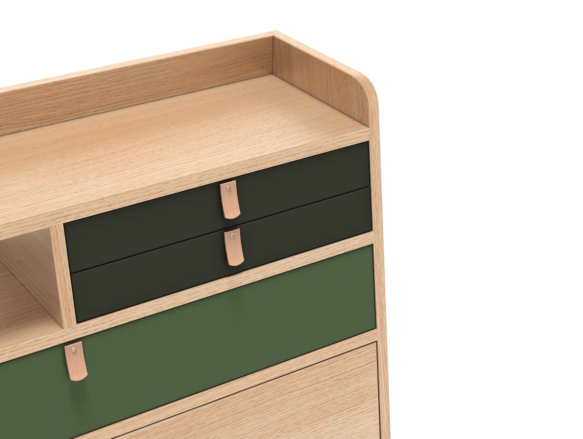 Gaston Writing Desk by Hartô - Width 80 cm , Oak / Ash Green / Sage