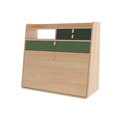 Gaston Writing Desk by Hartô - Width 80 cm , Oak / Ash Green / Sage