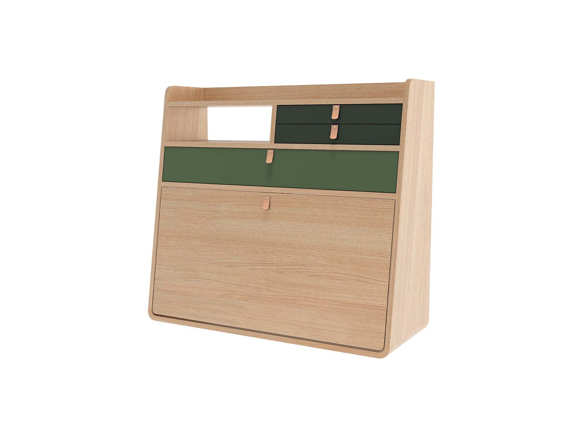 Gaston Writing Desk by Hartô - Width 80 cm , Oak / Ash Green / Sage