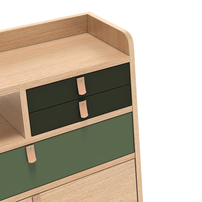 Gaston Writing Desk by Hartô - Width 60 cm , Oak / Ash Green / Sage