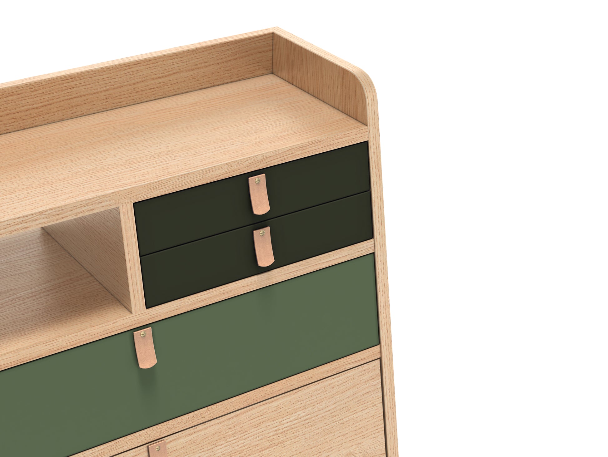 Gaston Writing Desk by Hartô - Width 60 cm , Oak / Ash Green / Sage