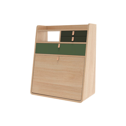 Gaston Writing Desk by Hartô - Width 60 cm , Oak / Ash Green / Sage