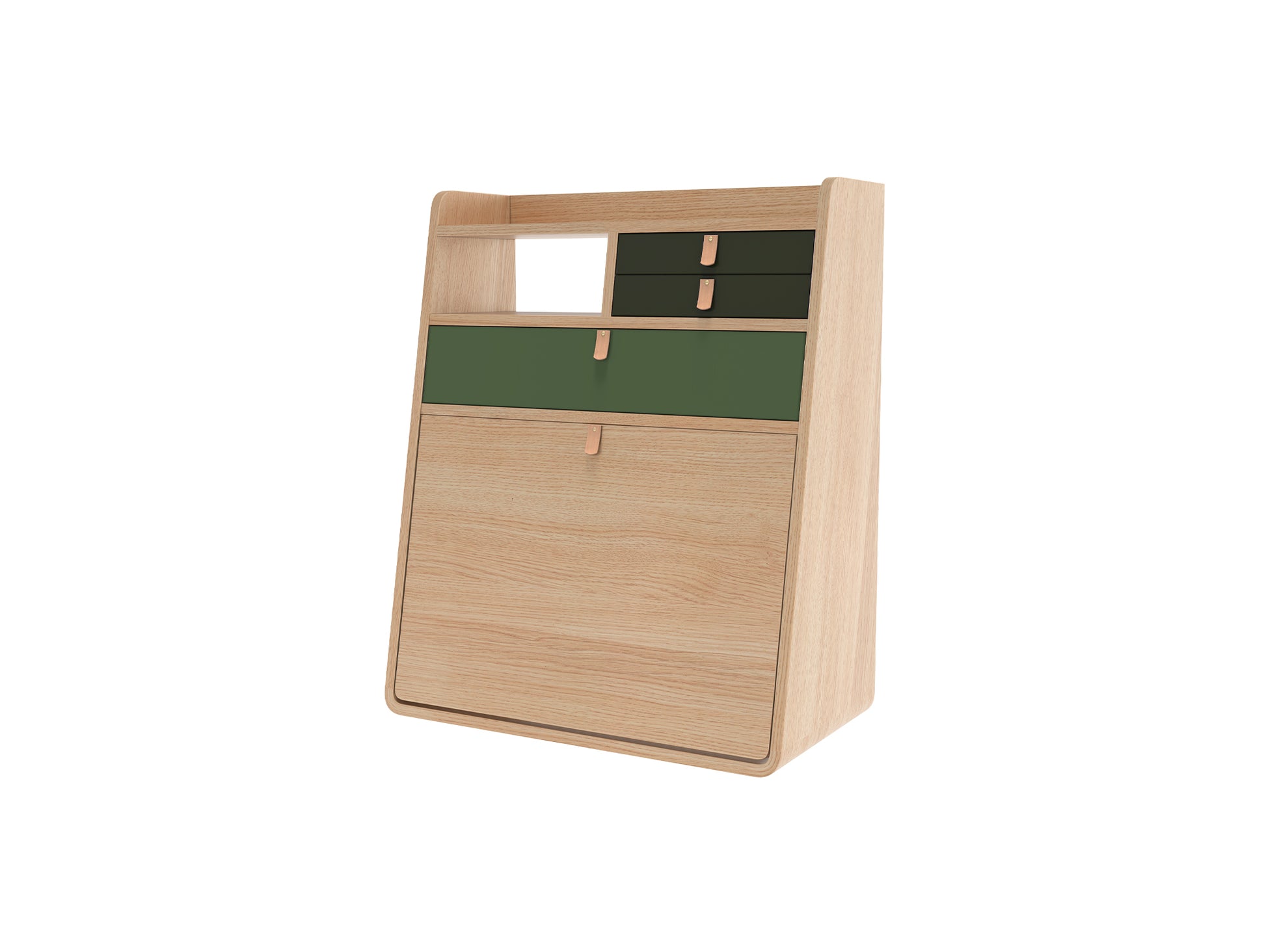 Gaston Writing Desk by Hartô - Width 60 cm , Oak / Ash Green / Sage