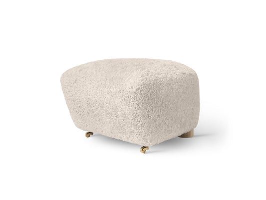The Tired Man Ottoman by Audo Copenhagen - Natural Oak Base / Sheepskin Moonlight