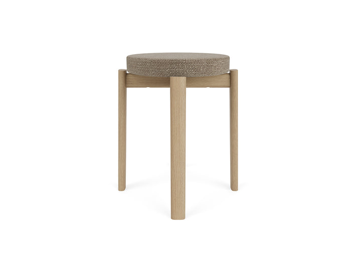 Passage Stool Upholstered by Audo Copenhagen - Oak Base / Barnum Boucle Beige 04