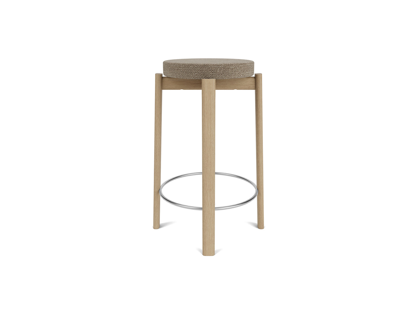 Passage Bar/Counter Stool Upholstered by Audo Copenhagen - Counter Stool / Oak Base / Barnum Boucle 04