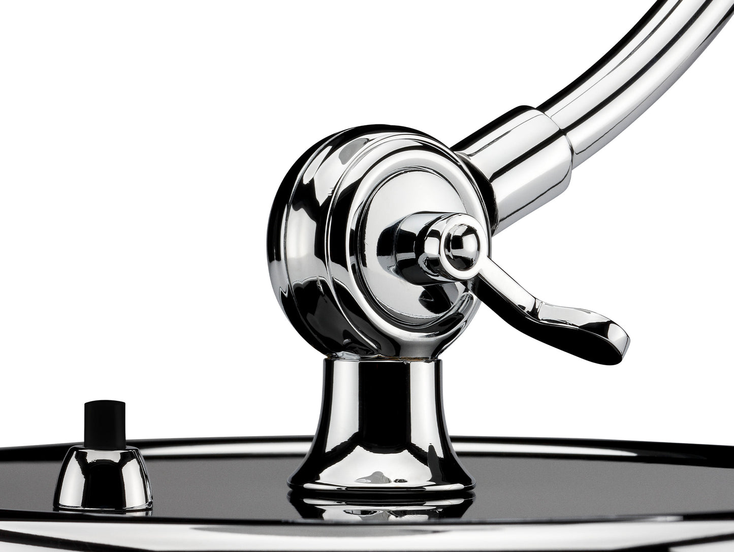 Kaiser Idell Luxus Table Lamp by Fritz Hansen - High Gloss Black Shade with Chrome Base