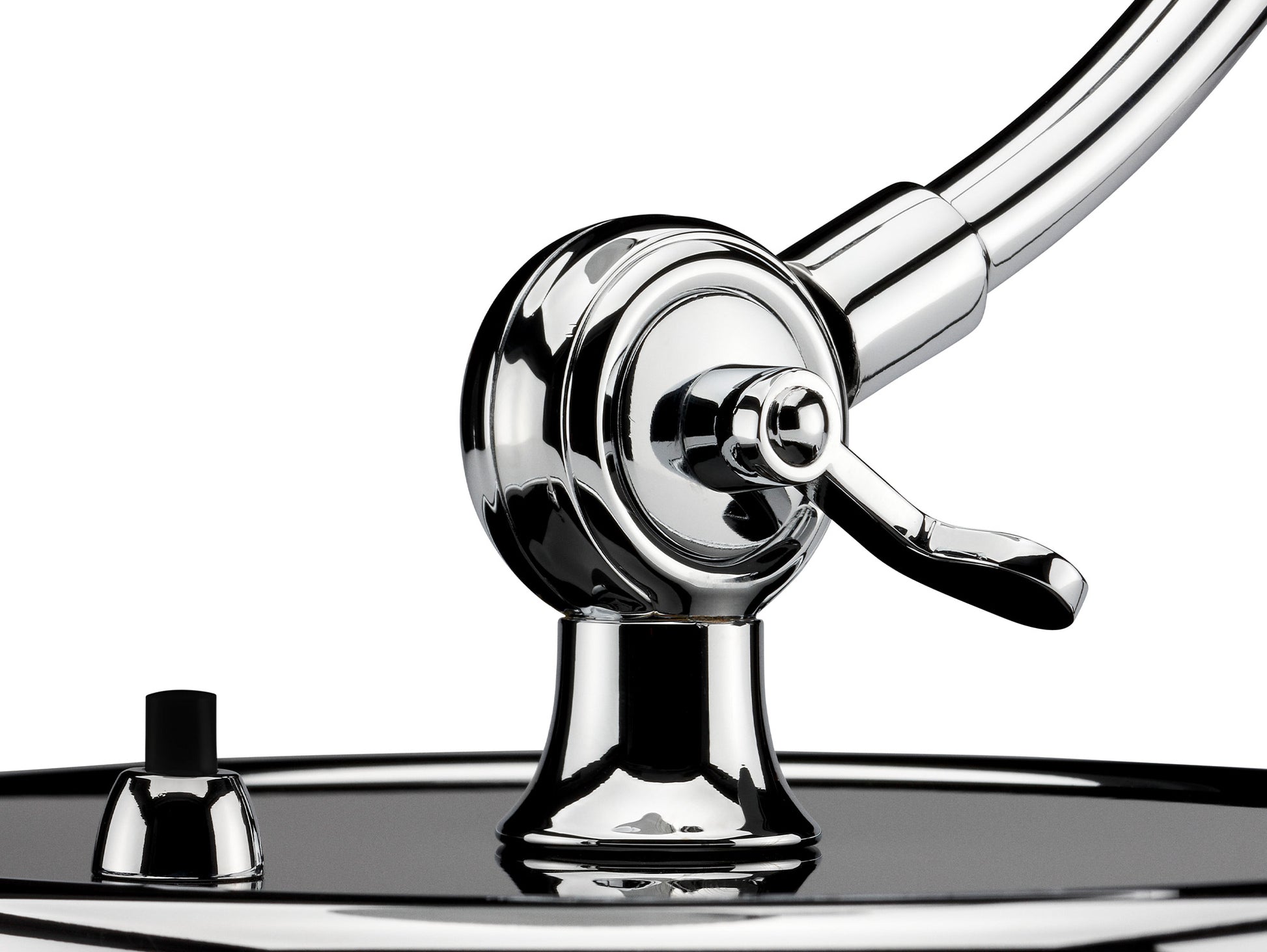 Kaiser Idell Luxus Table Lamp by Fritz Hansen - High Gloss Black Shade with Chrome Base