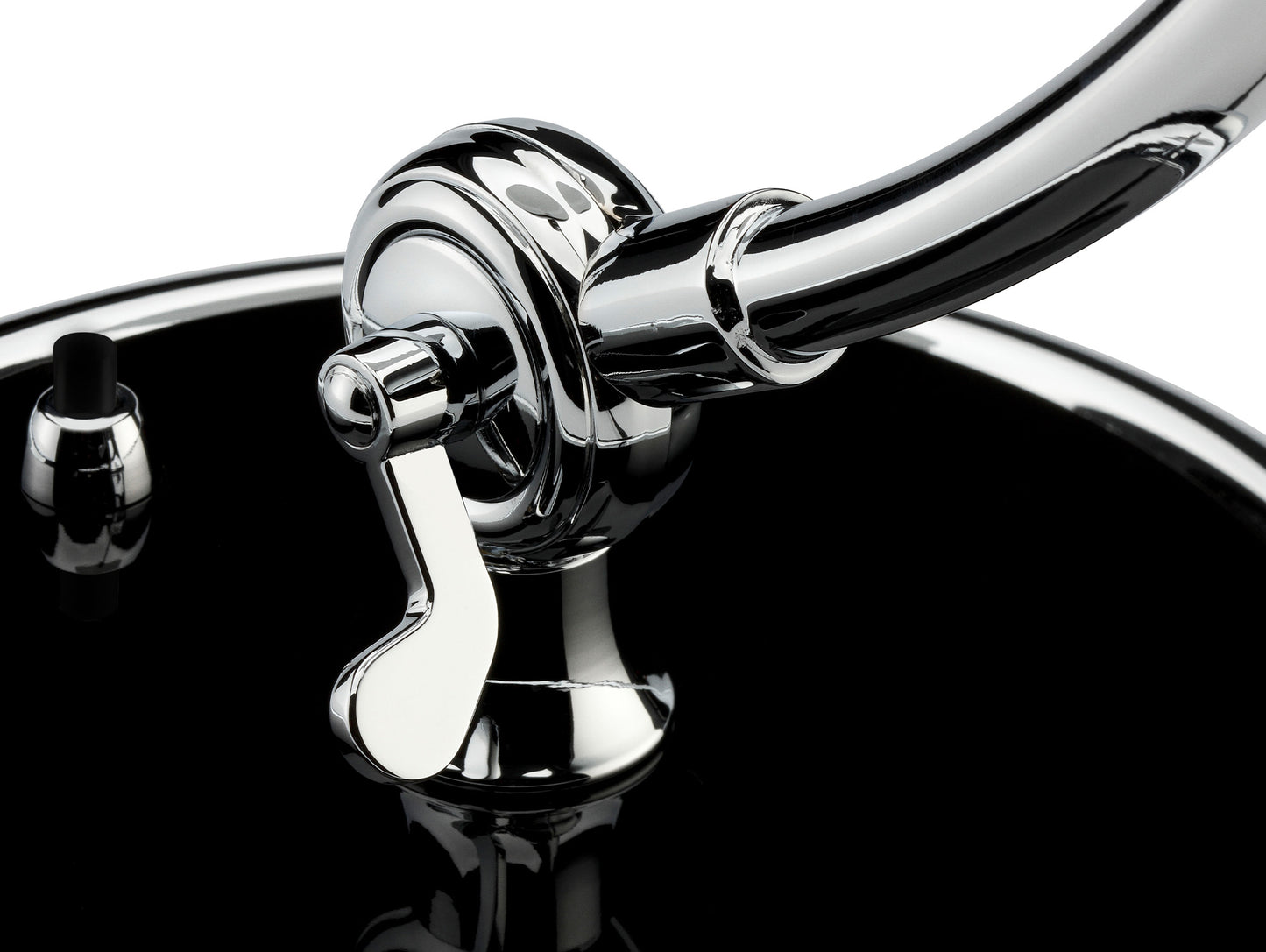 Kaiser Idell Luxus Table Lamp by Fritz Hansen - High Gloss Black Shade with Chrome Base