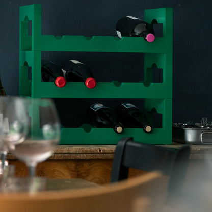 Silo Wine Rack by Massproductions - Pea Green Stained Ash