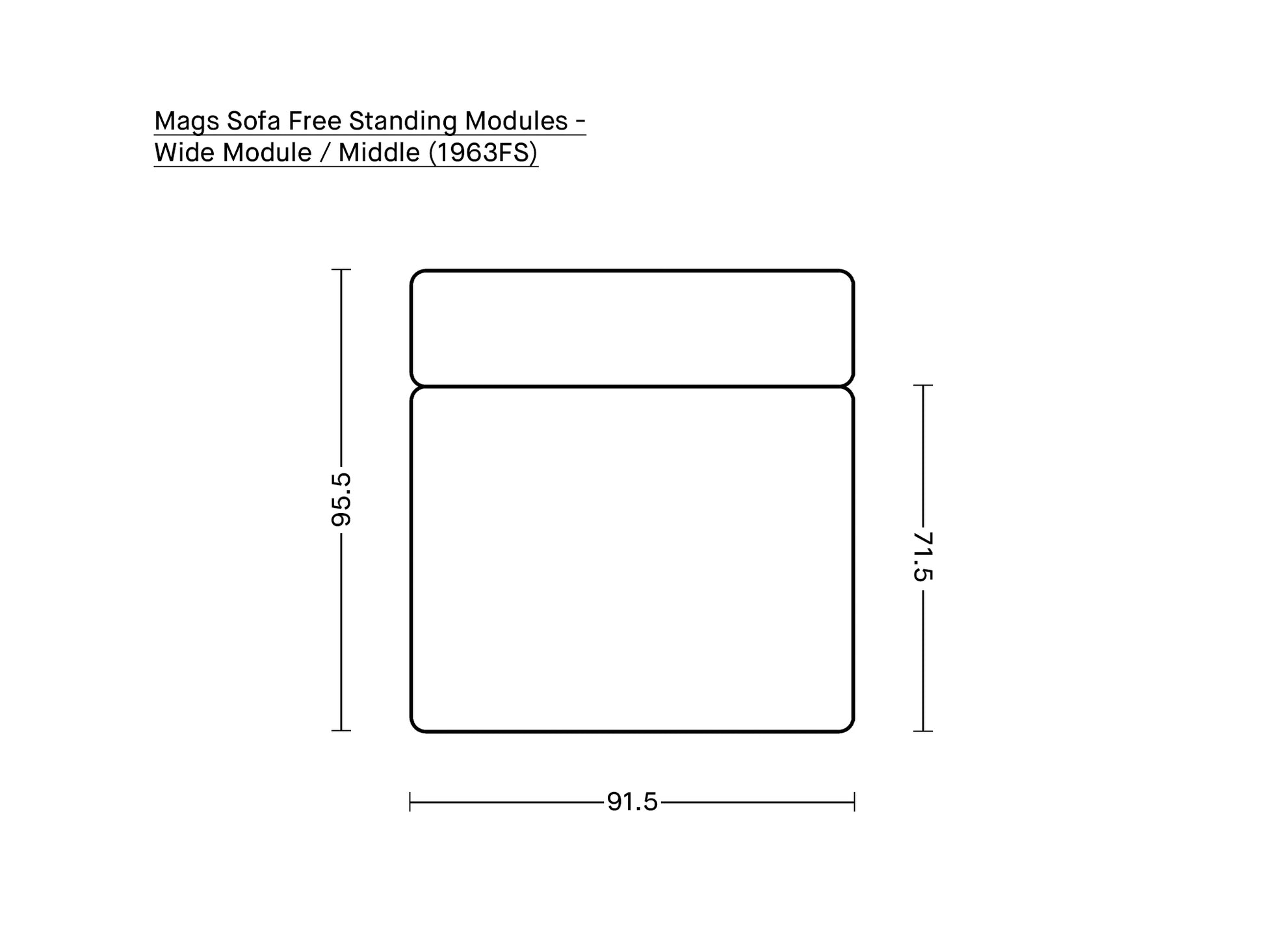 Mags Sofa - Free Standing Modules by HAY - Wide Module / Middle (1963FS)