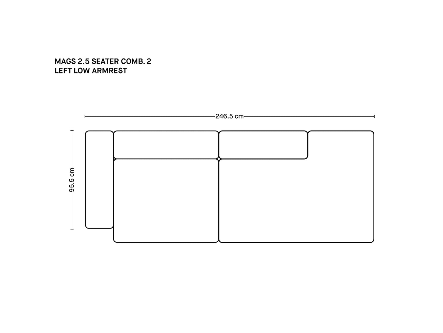 Mags 2.5 Seater Sofa (Low Armrest)