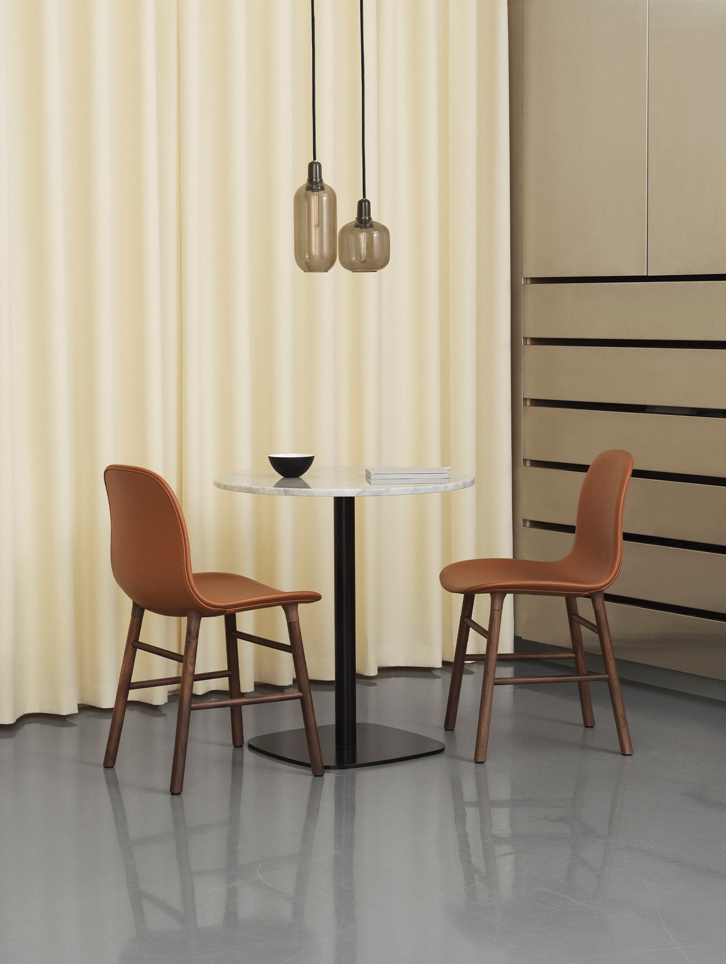 Form Chair Upholstered by Normann Copenhagen - Walnut Base / Ultra Leather Brandy 41574