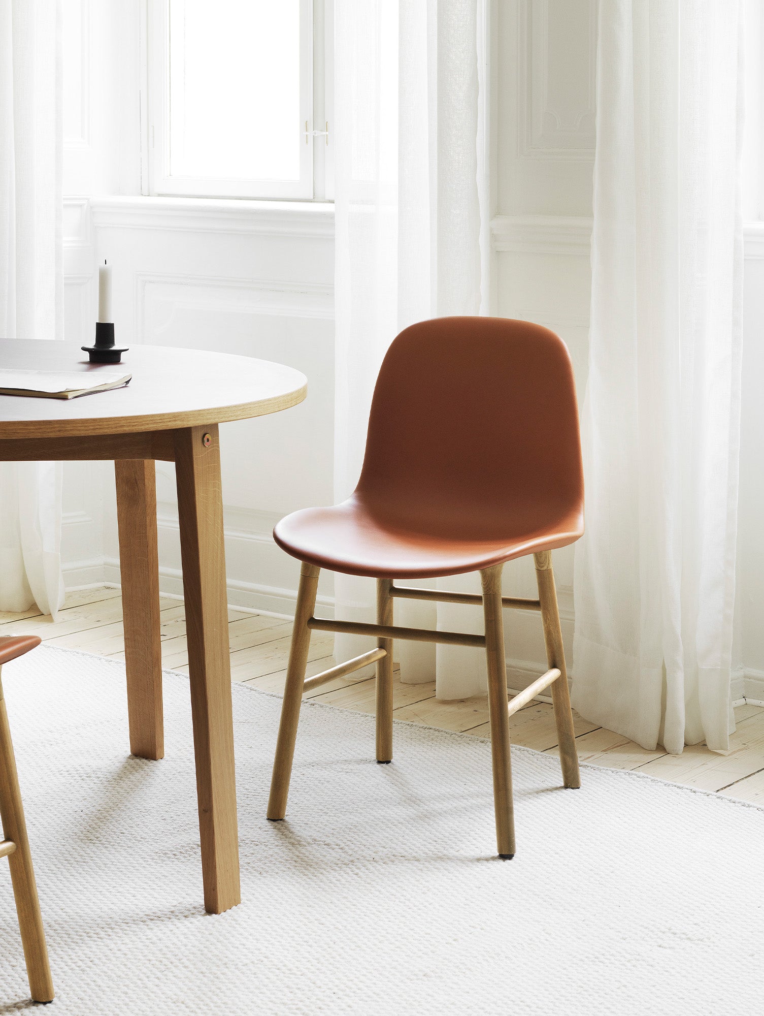 Form Chair Upholstered by Normann Copenhagen - Oak Base / Ultra Leather Brandy 41574