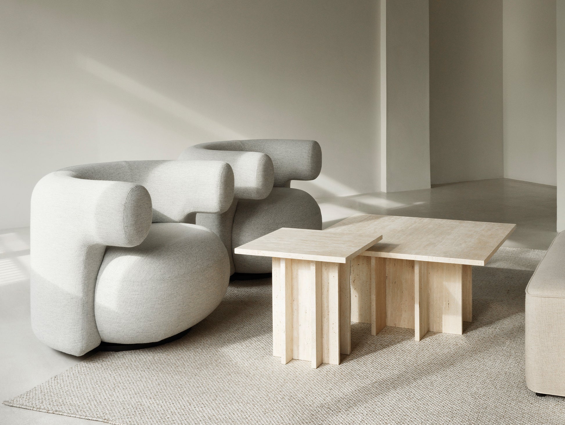 Burra Lounge Chair by Normann Copenhagen - Swivel Base with Return / Hallingdal 110